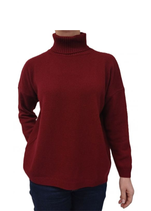 Women's Oversized High Neck Cashmere Sweater Regenerated-2