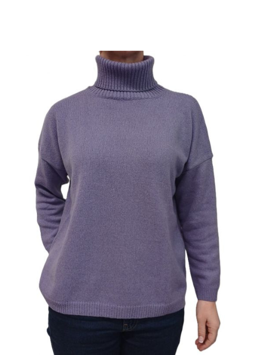 Women's Oversized High Neck Cashmere Sweater Regenerated-1