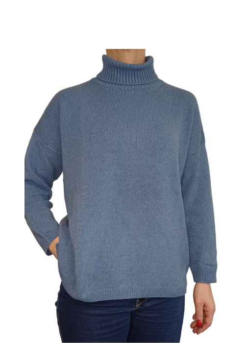 Women's Oversized High Neck Cashmere Sweater Regenerated-5