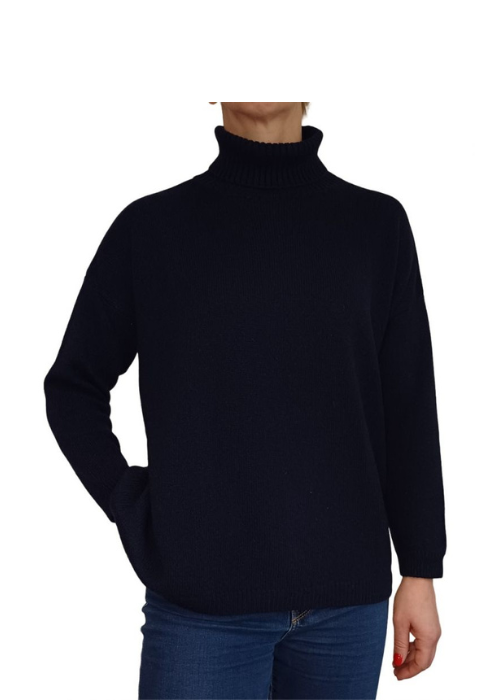 Women's Oversized High Neck Cashmere Sweater Regenerated-7