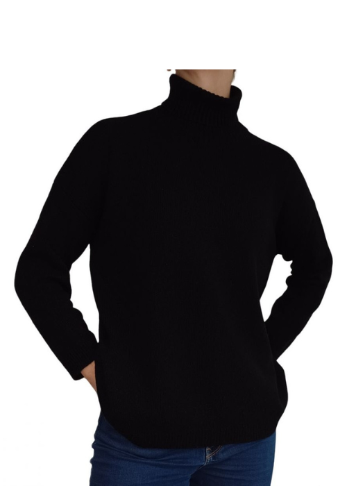 Women's Oversized High Neck Cashmere Sweater Regenerated-12