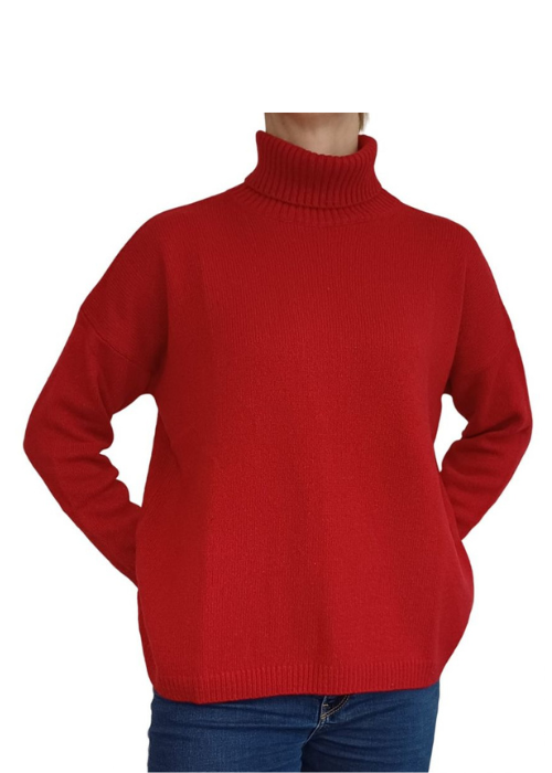 Women's Oversized High Neck Cashmere Sweater Regenerated-14