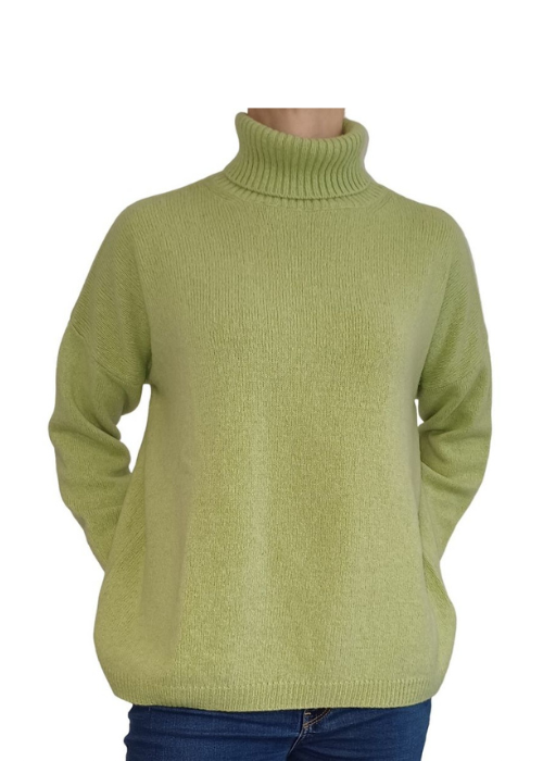 Women's Oversized High Neck Cashmere Sweater Regenerated-15
