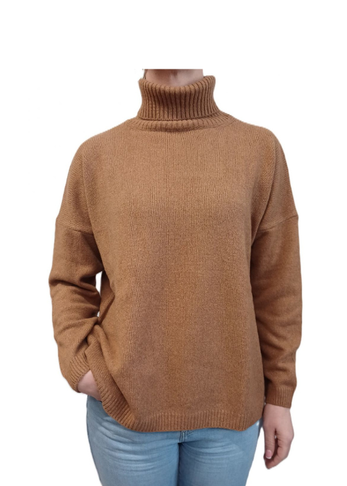Women's Oversized High Neck Cashmere Sweater Regenerated-9