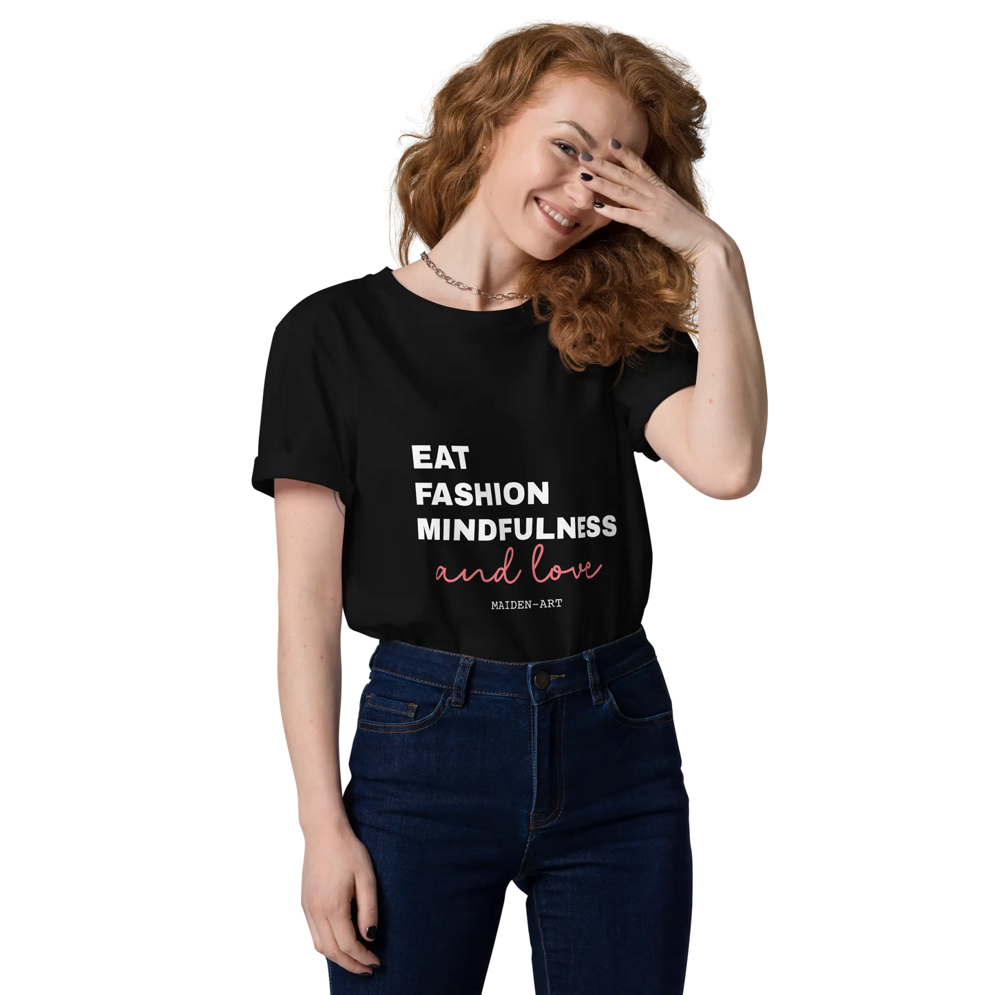 Eat, Fashion Mindfulness and Love Unisex organic cotton t-shirt - unisex t-shirt-3