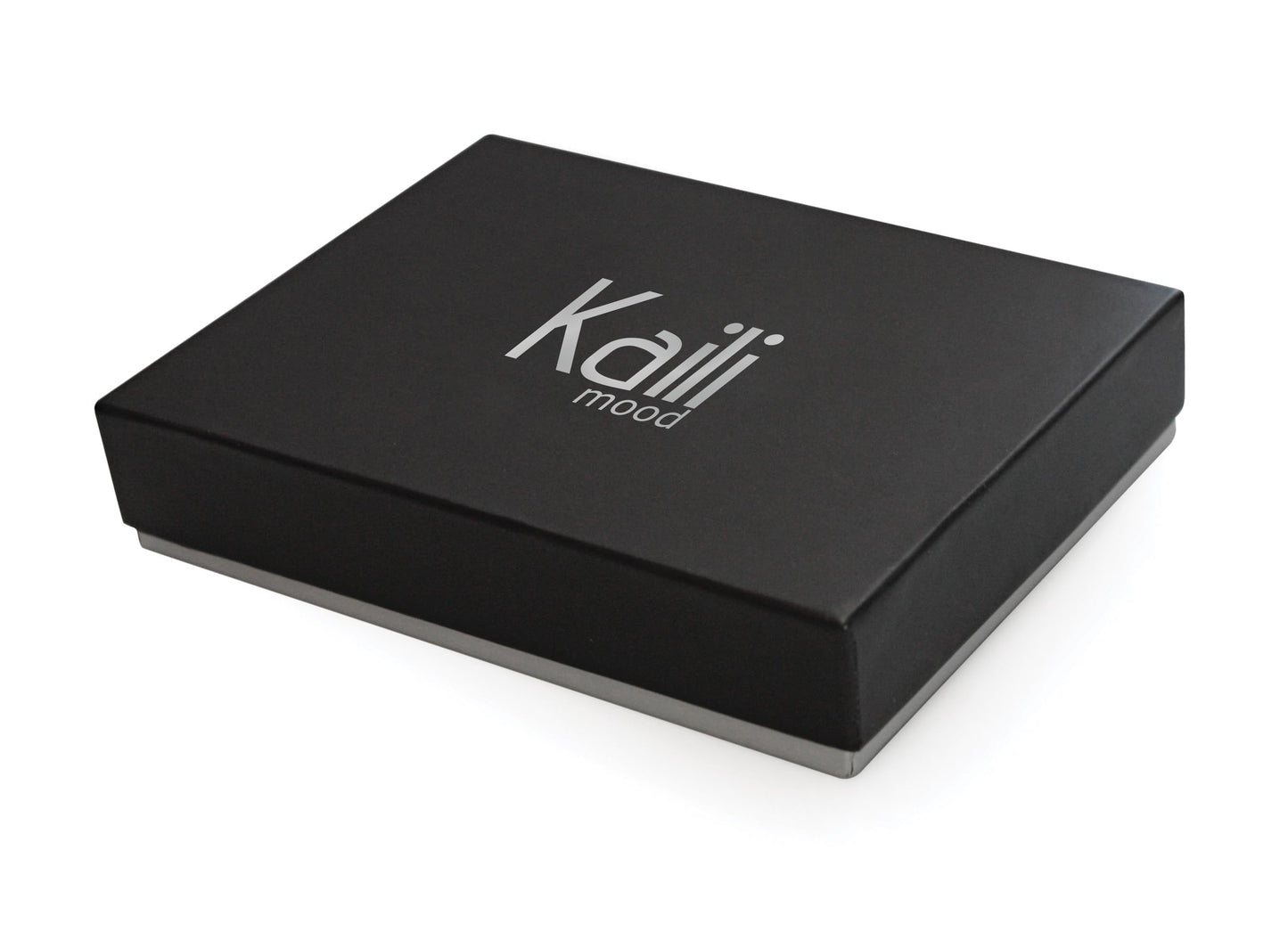 K0040AB | Flap pouch Made in Italy in genuine full-grain leather, dollar grain - Black color - Dimensions: 13 x 8 x 0.5 cm - Packaging: Rigid bottom/lid gift box-3