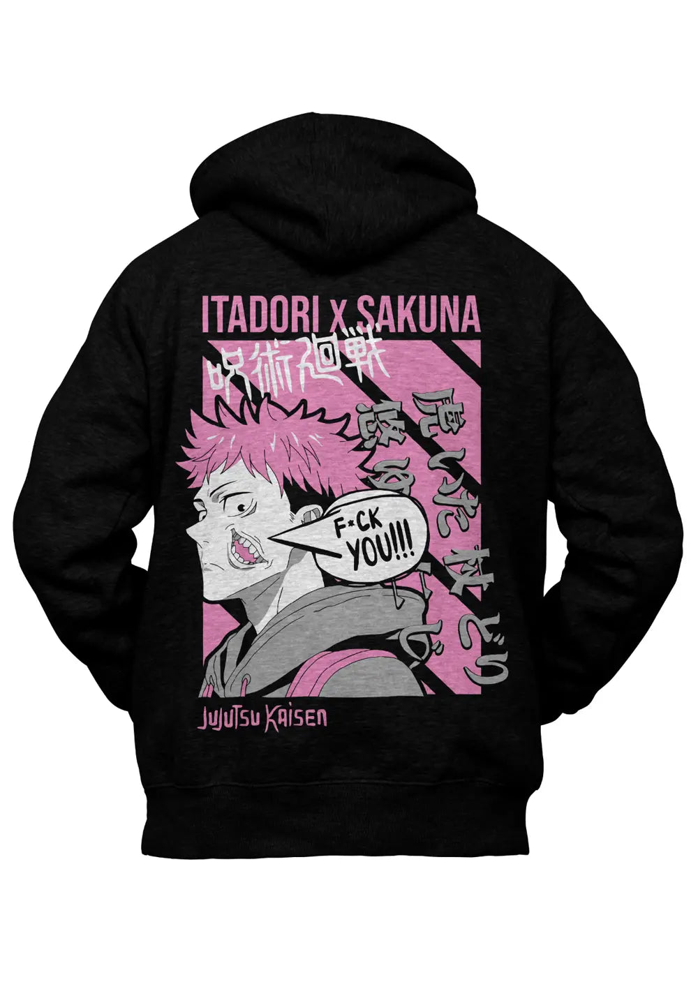 Felpa con Cappuccio Retro Jujutsu Kaisen Itadori Sukuna Anime-0