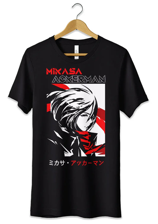 T-Shirt Maglietta Attack on Titan Mikasa Anime Fans-0