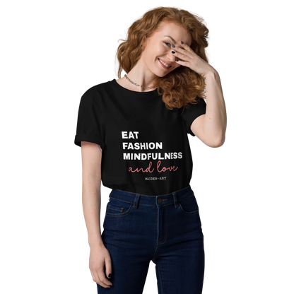Eat, Fashion Mindfulness and Love Unisex organic cotton t-shirt - unisex t-shirt-3